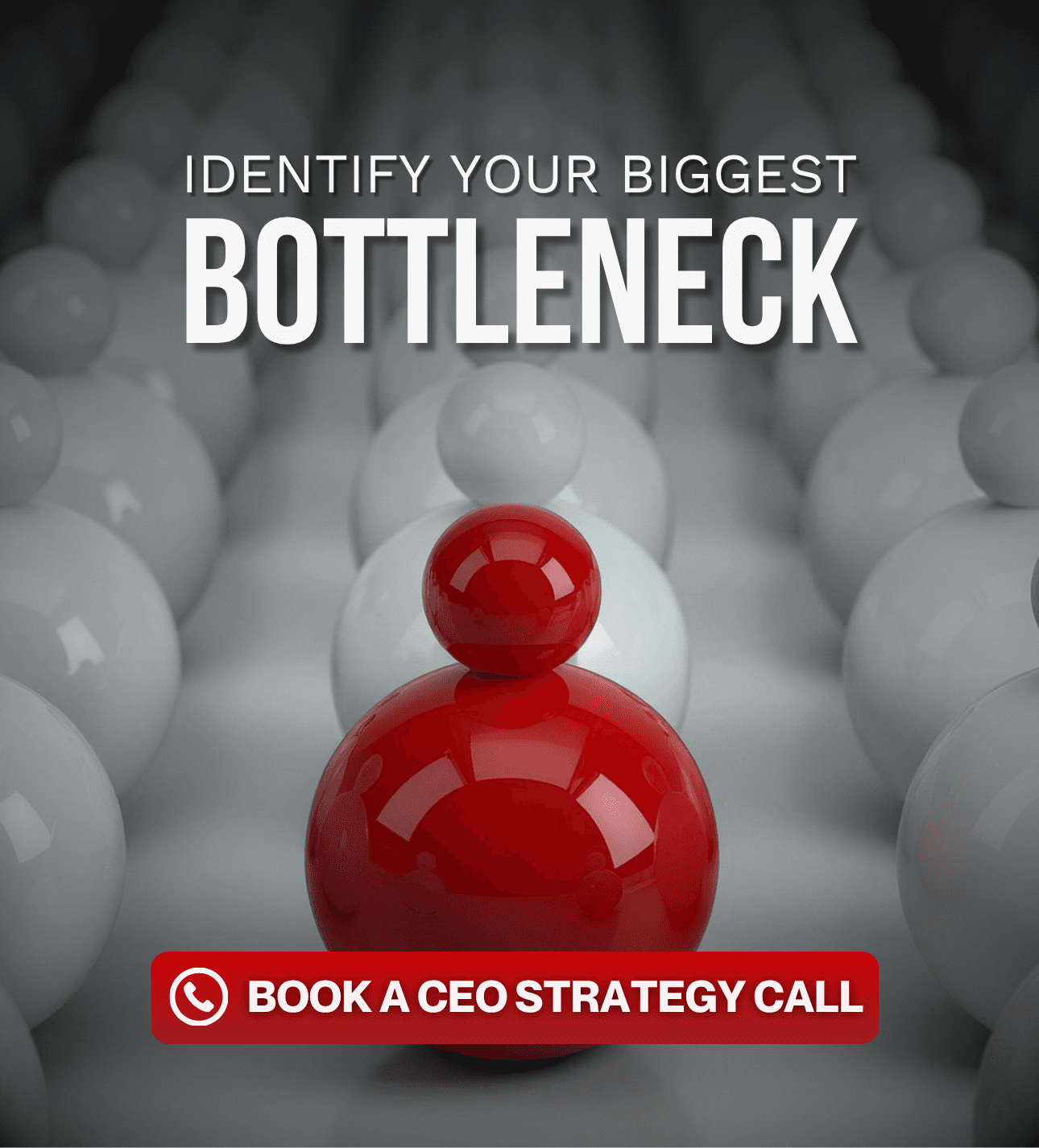 Visual representing identifying the primary business bottleneck through the CEO Freedom OS framework by Rajesh Nagjee
