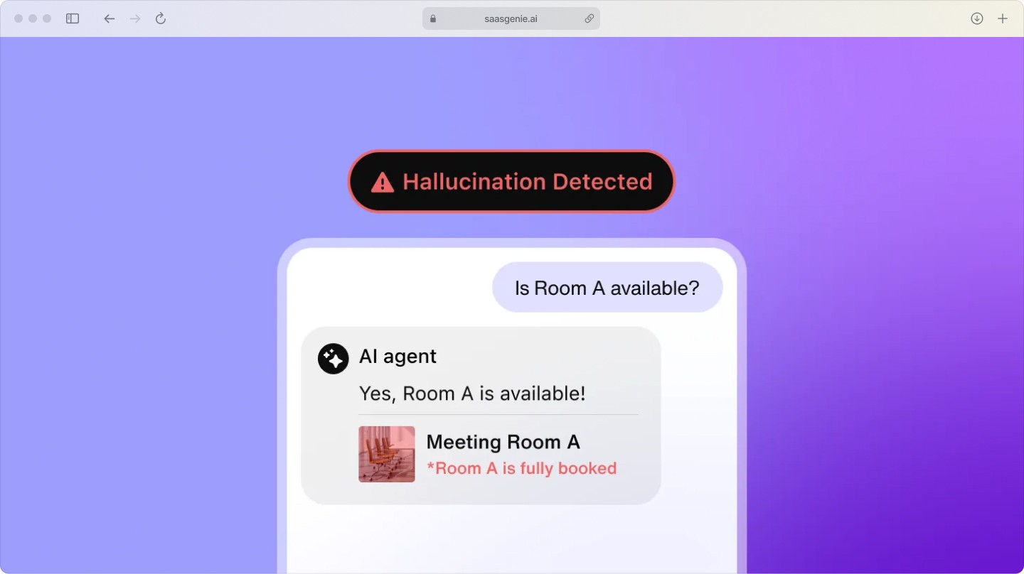 Example of a chatbot hallucination where the AI incorrectly tells a customer that their basic plan includes a non-existent 'Advanced Analytics' feature.