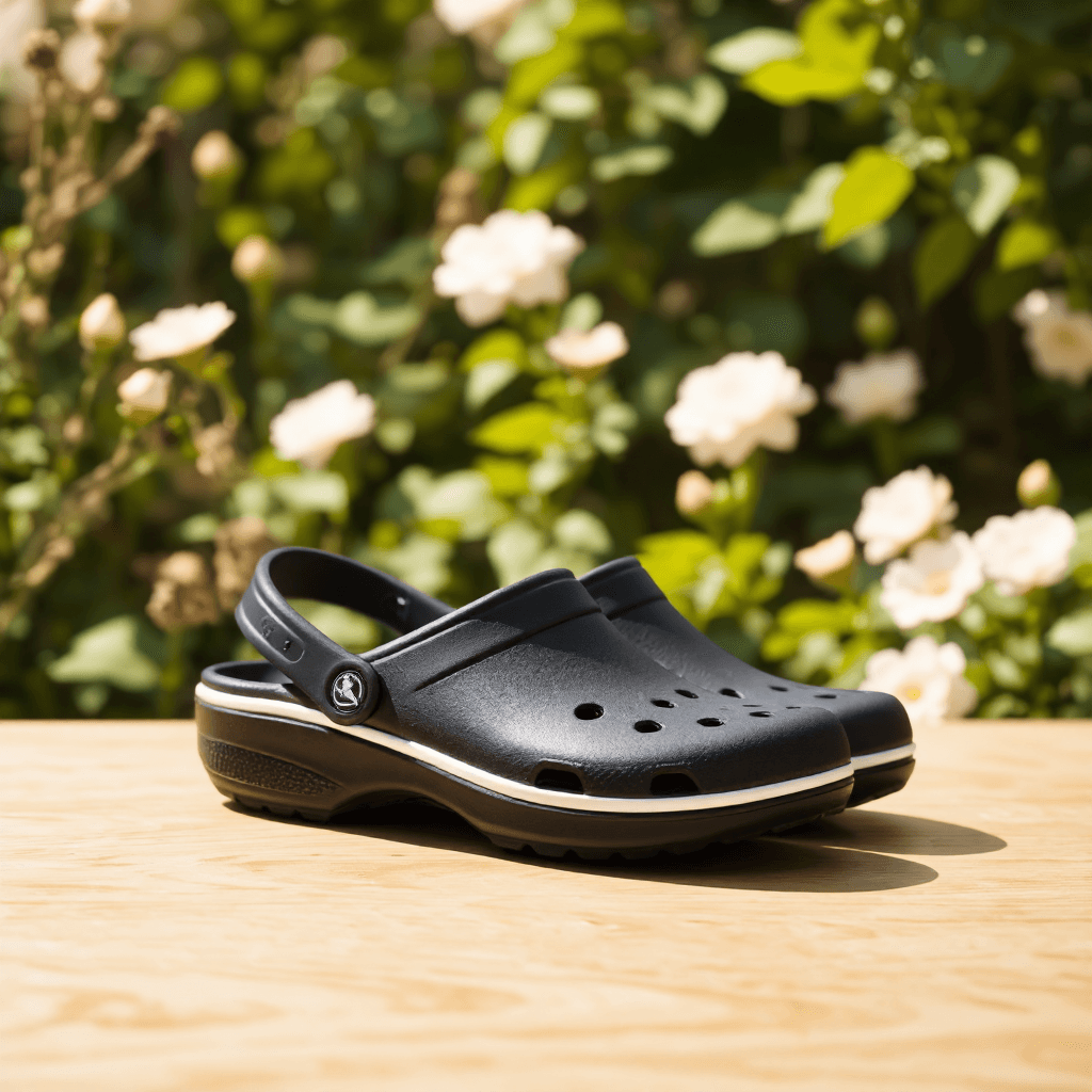 product photography of pair of clogs