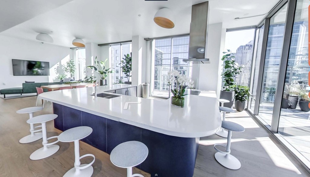 Social event kitchen at Catalyst Apartments West Loop Chicago