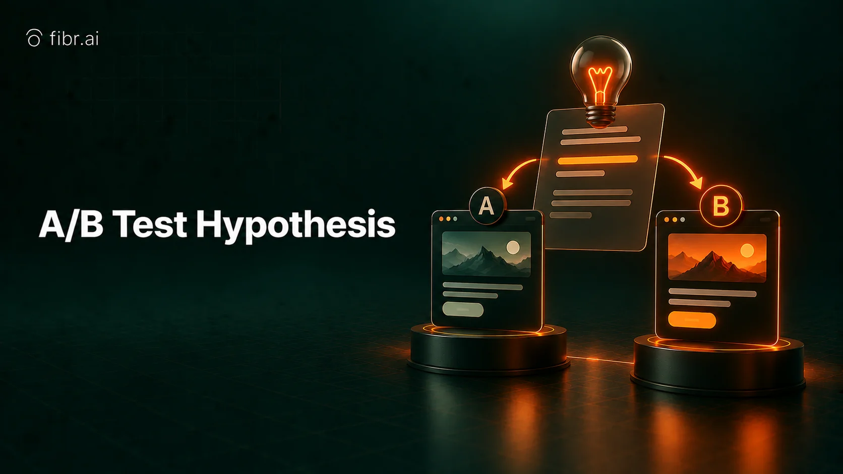 A/B test hypothesis with experimental landing page variants.
