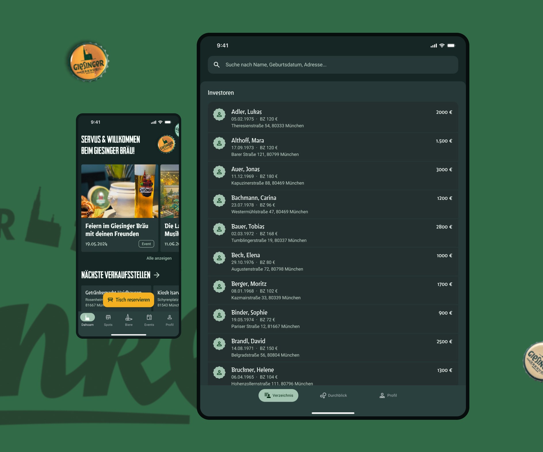 Responsive website screens.