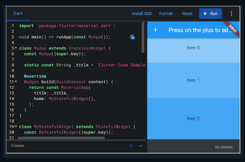 scrolling-list Flutter