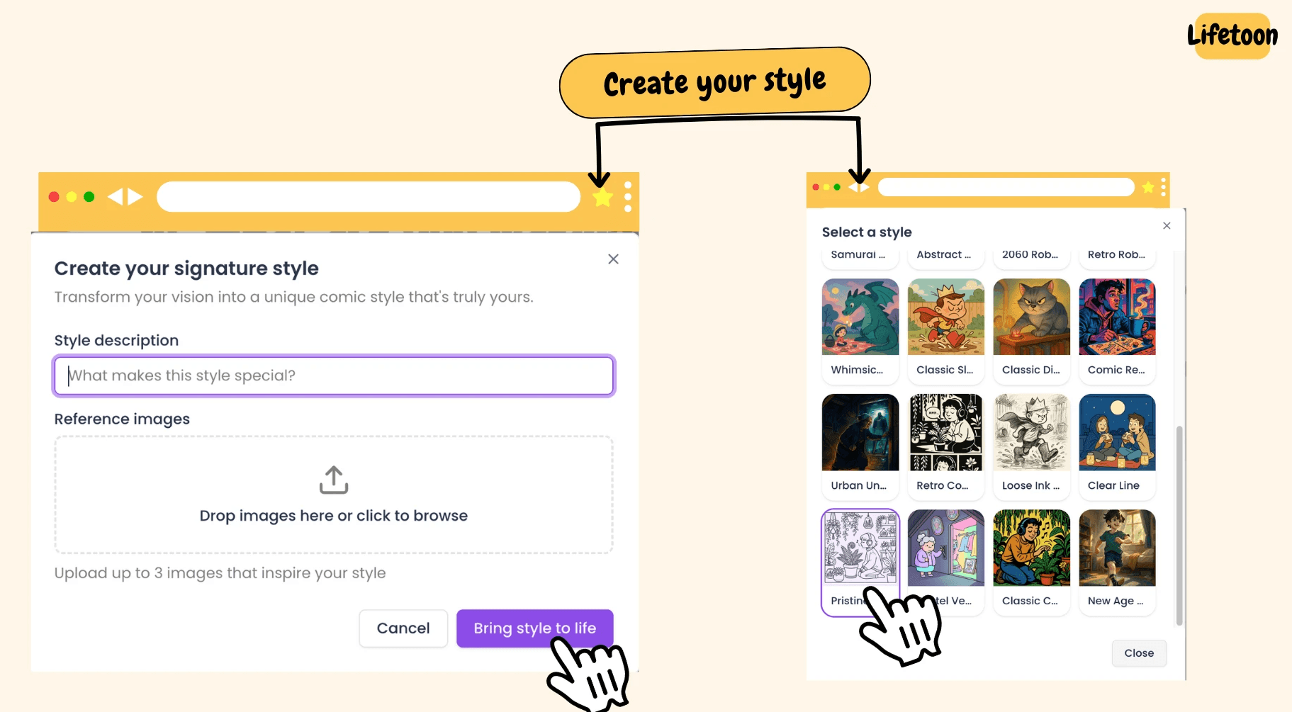 Create your own style with Lifetoon