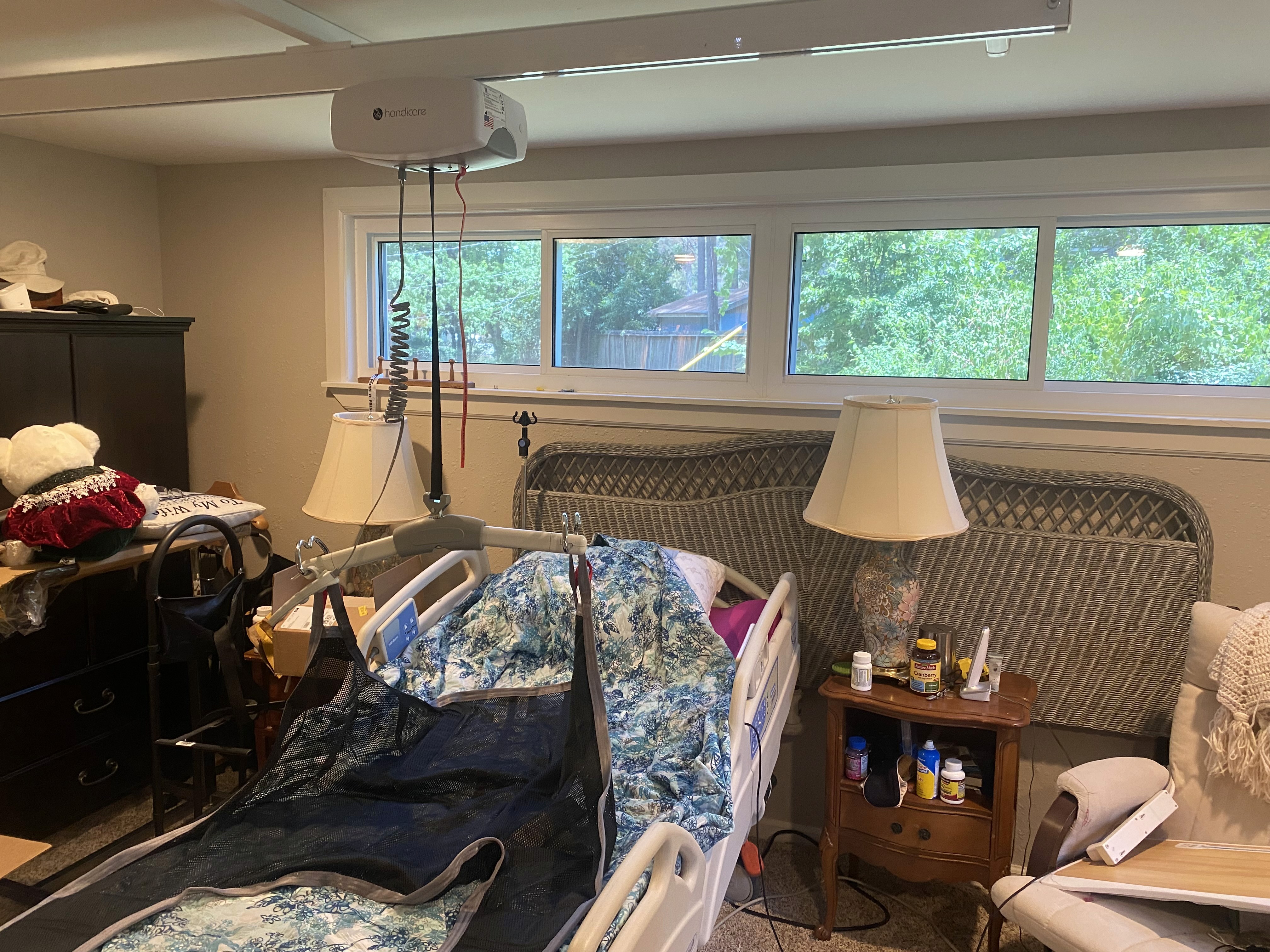 Ceiling patient lift installed in a Texas home