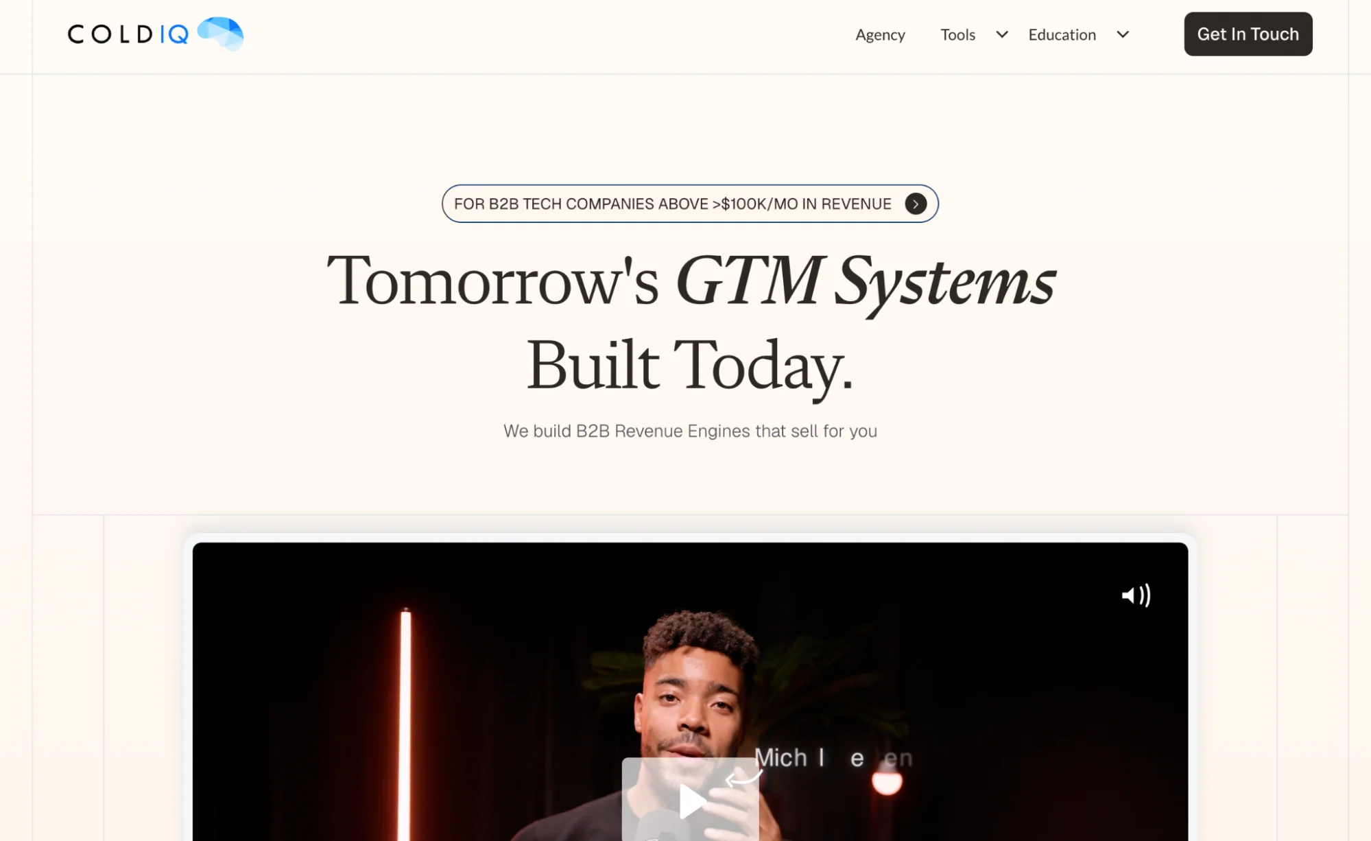 ColdIQ homepage: Clay outbound automation agency
