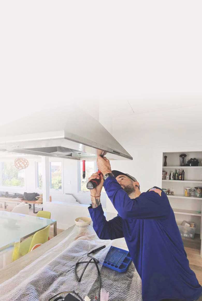 JIC woker repairing ventillation issues