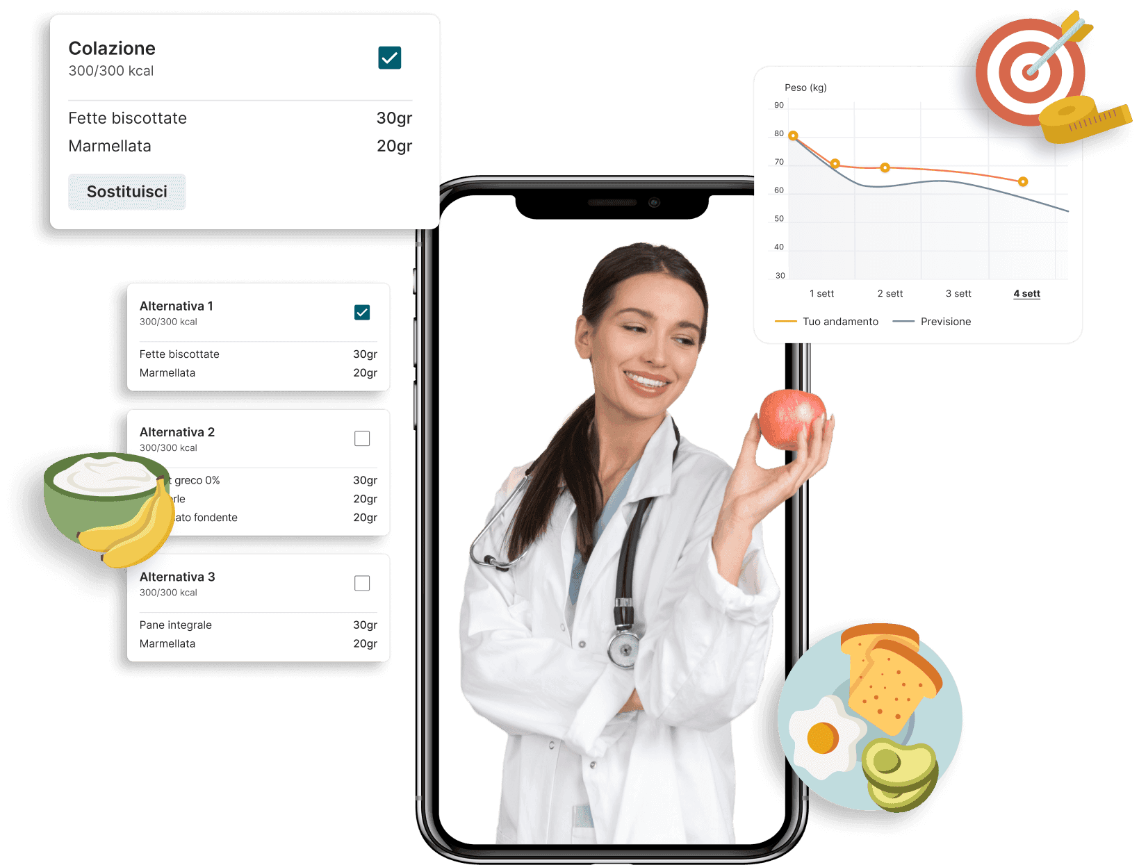 nutrizionista con piano alimentare
