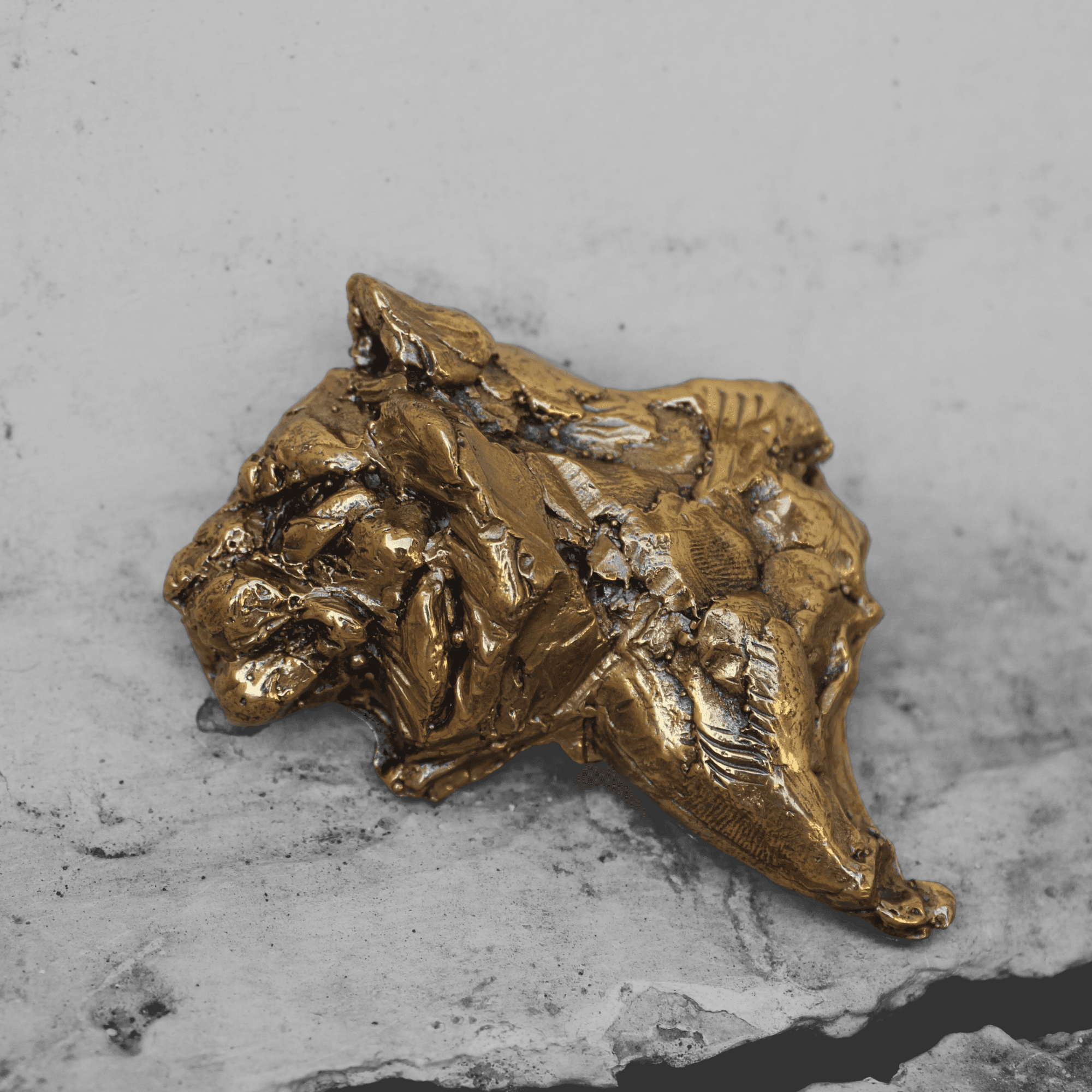 Bronze sculpture of a Lion's head