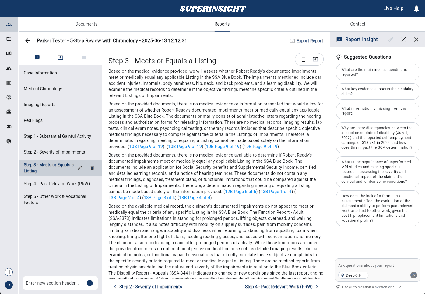 superinsight platform example for advantages of the medical chronologies