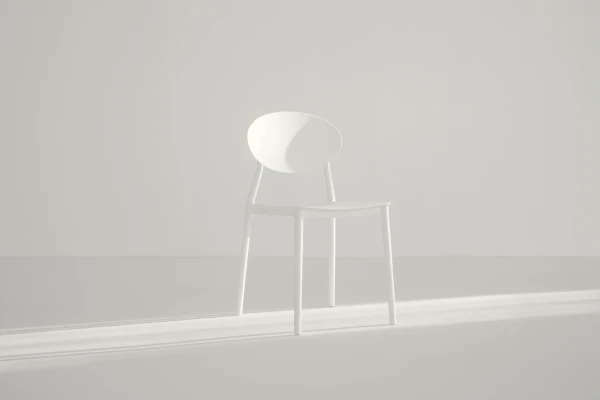White chair in raking light