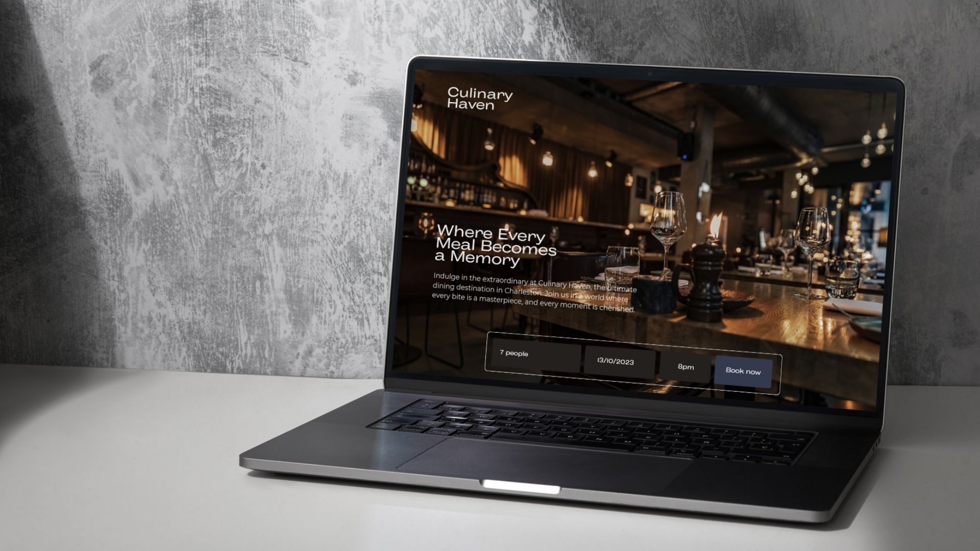 Homepage design for the luxury Michelin star restaurant Haven  
