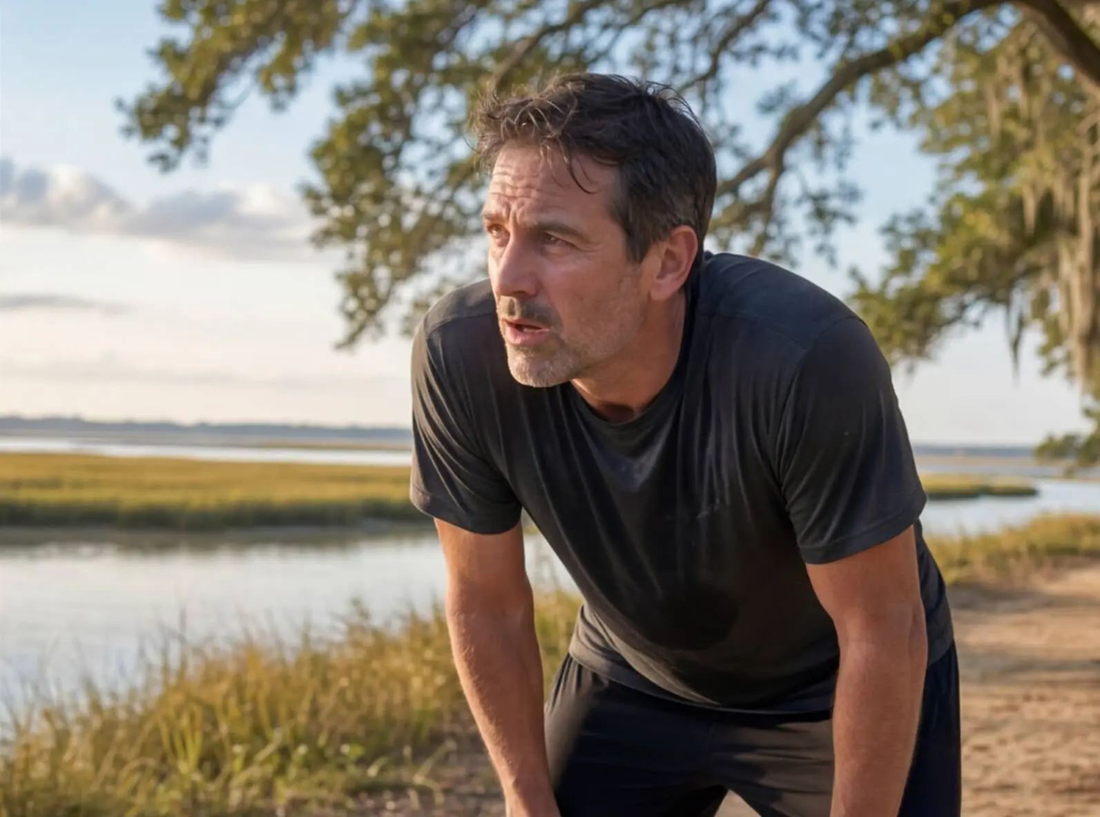 Man catching his breath on a Lowcountry trail near Charleston, SC — Metabolic Health & Weight Loss at Hero Health & Hormone That's the Metabolic Health page done. Ready for Peptide Therapy?Sonnet 4.6