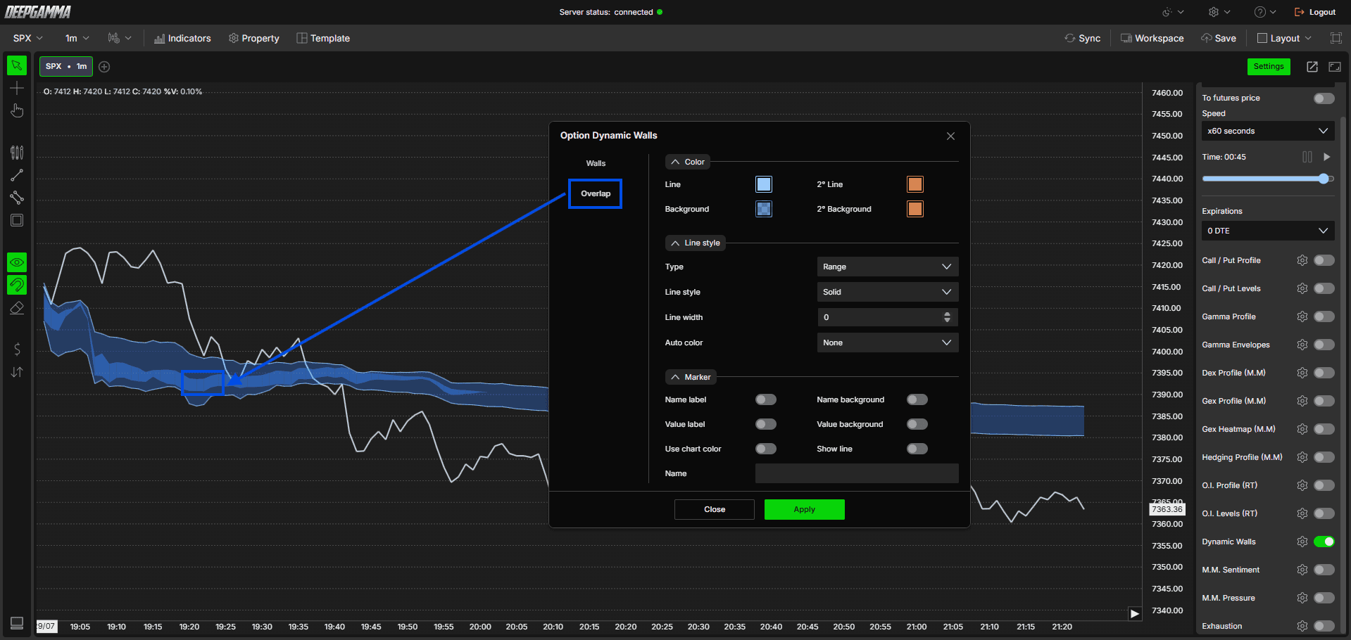 Option Dynamic Walls - DeepGamma Web. Overlap screenshot 5.