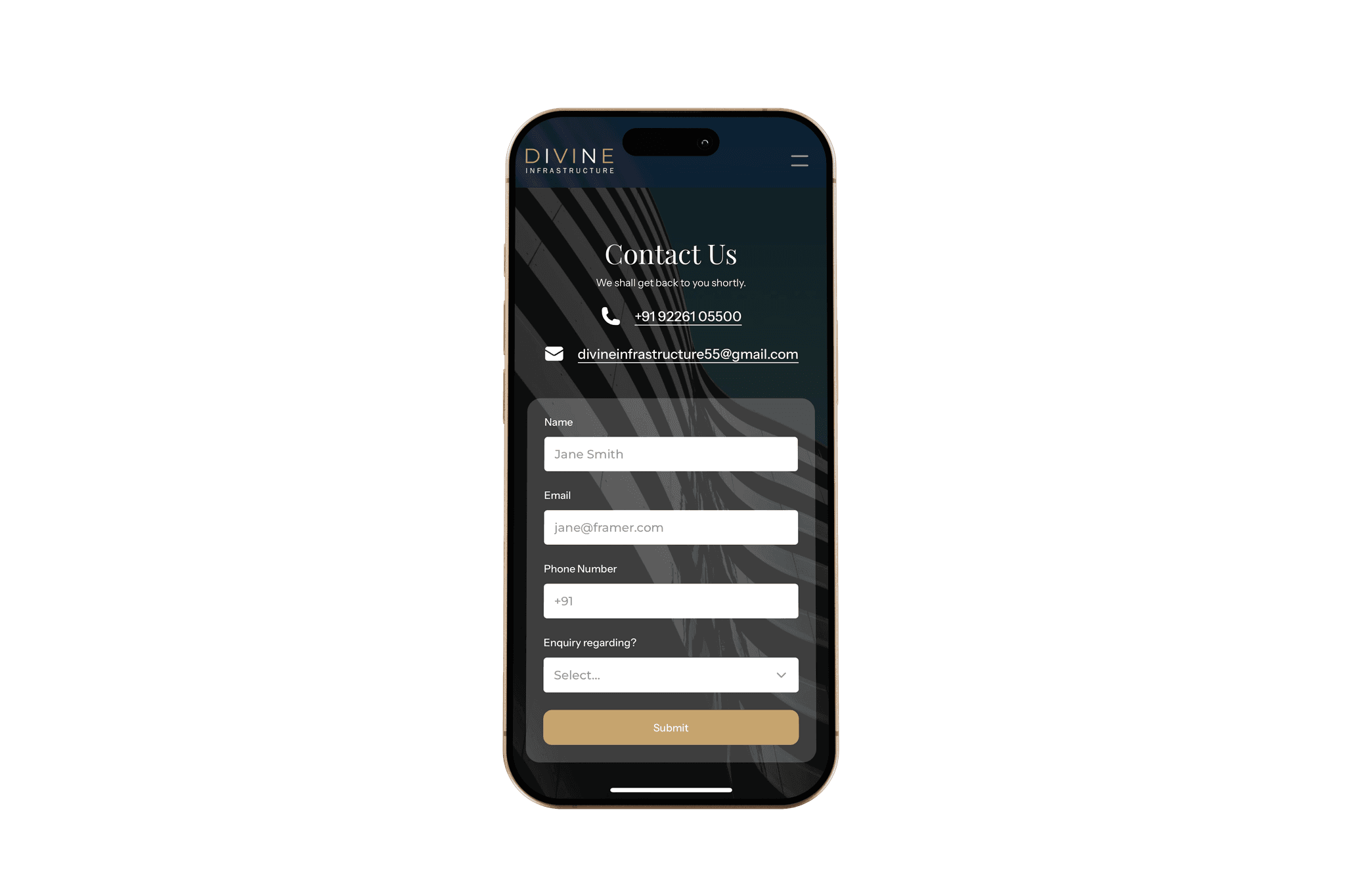 Reify App Screen