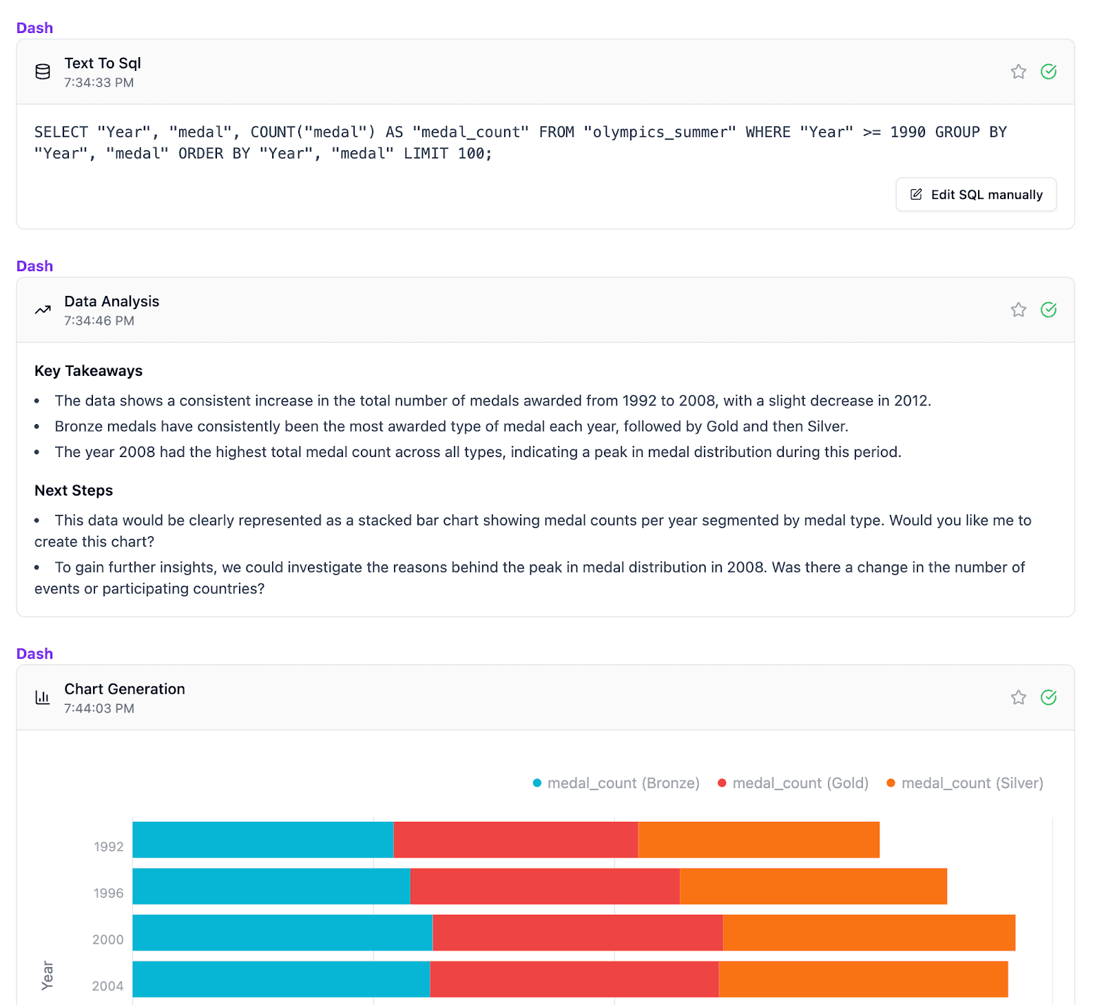 Query data in plain English, auto-generate SQL, and view results instantly