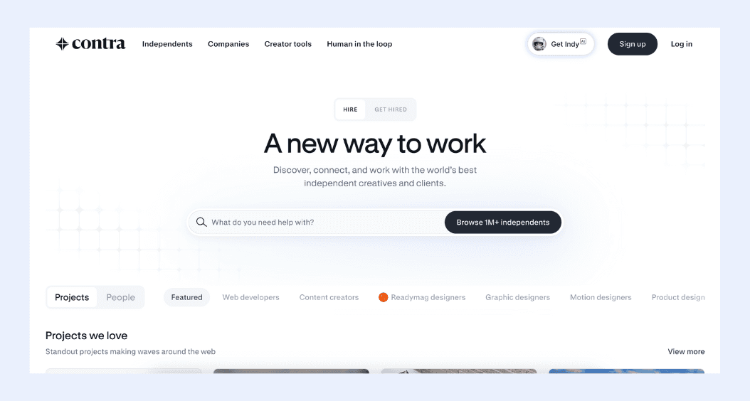 Contra's homepage