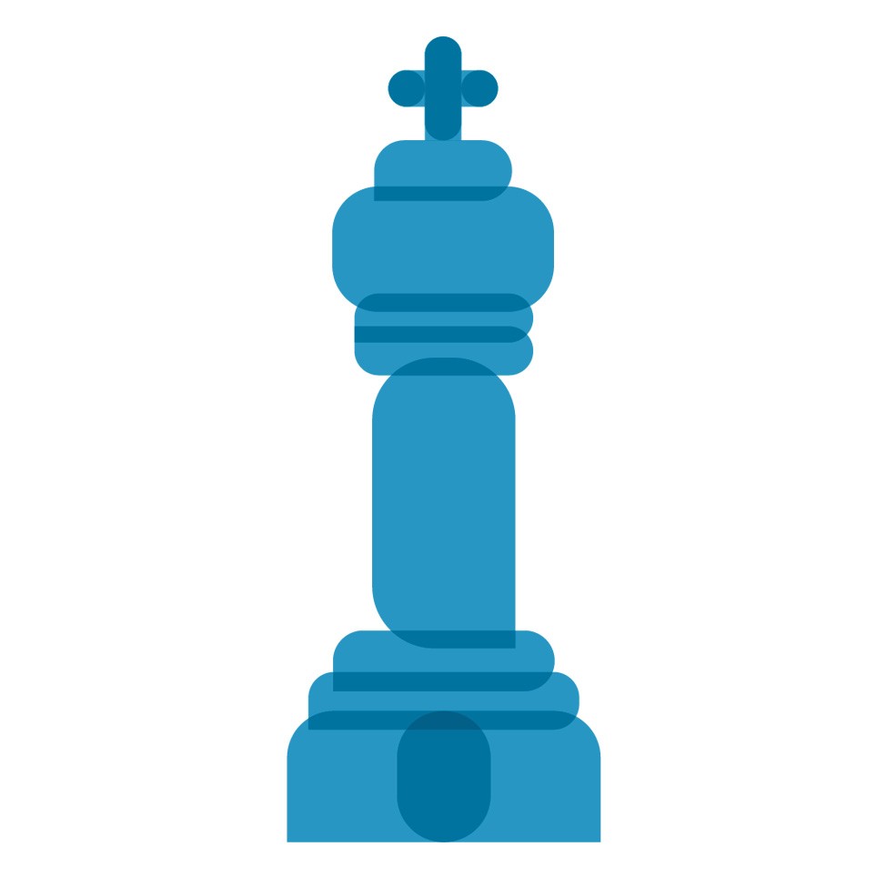 Stylized icon of a chess figure