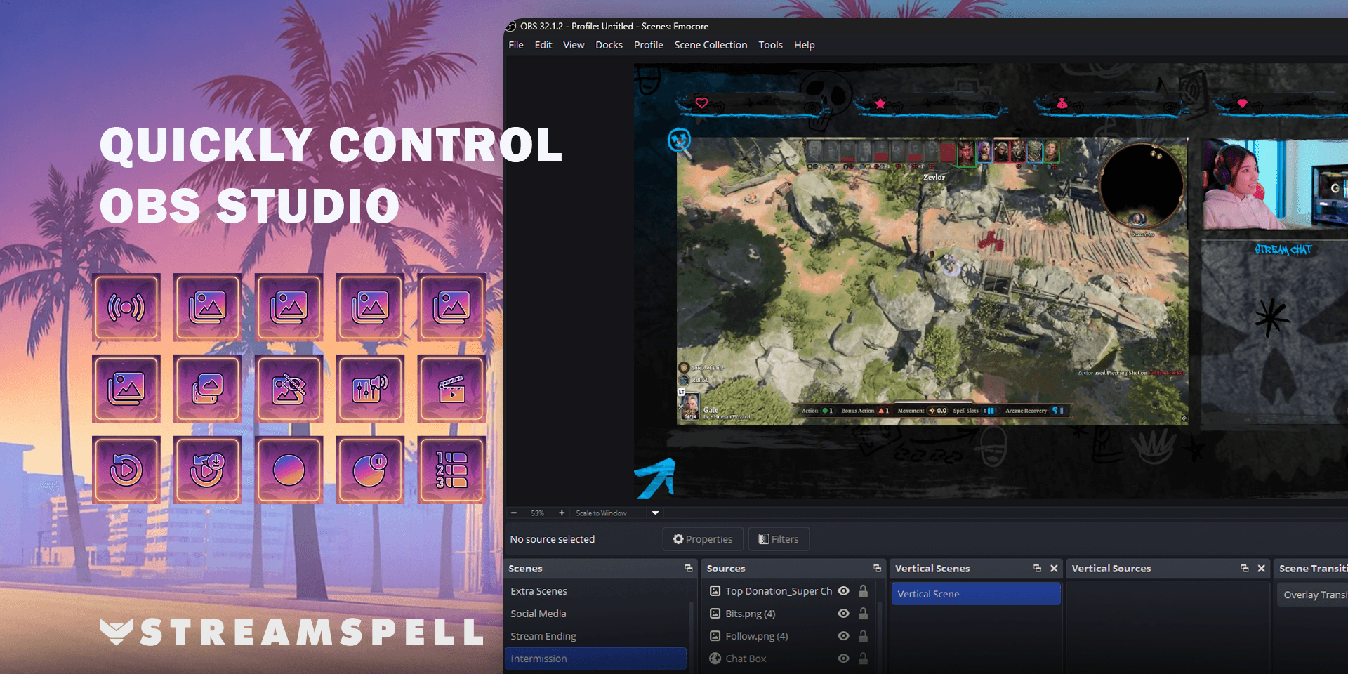 GTA VI-inspired Stream Deck Profile pages for OBS Studio streaming and recording controls