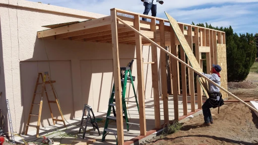 Framing work on a Tucson home addition