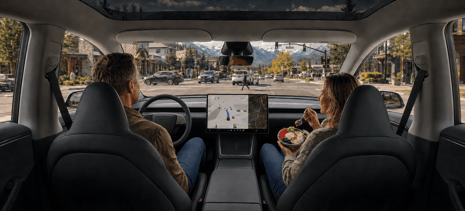 A family reconnecting after arriving at a meaningful destination