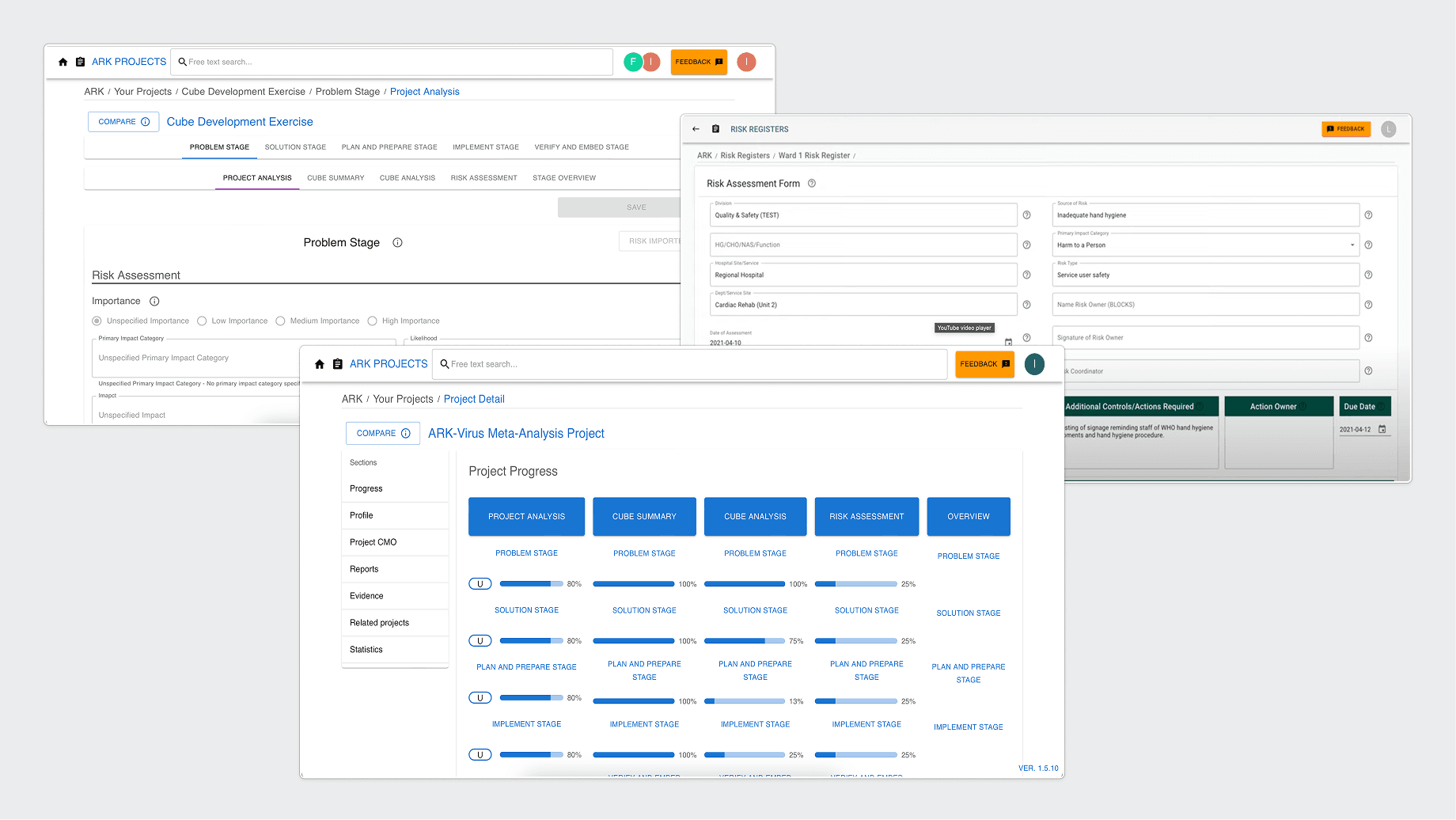 Before — legacy dashboard with high visual noise