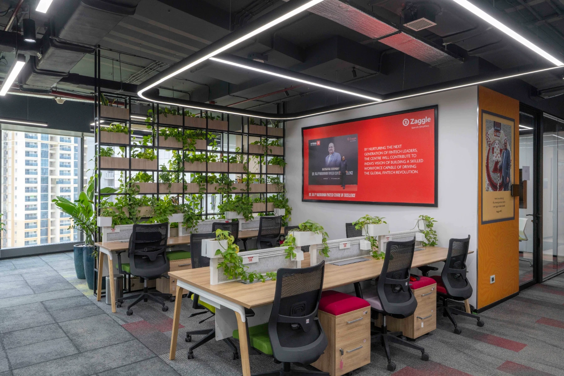 Coworking space cokarma cafeteria area