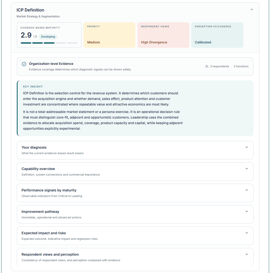 Capability deep dive — actual product preview using demonstration data