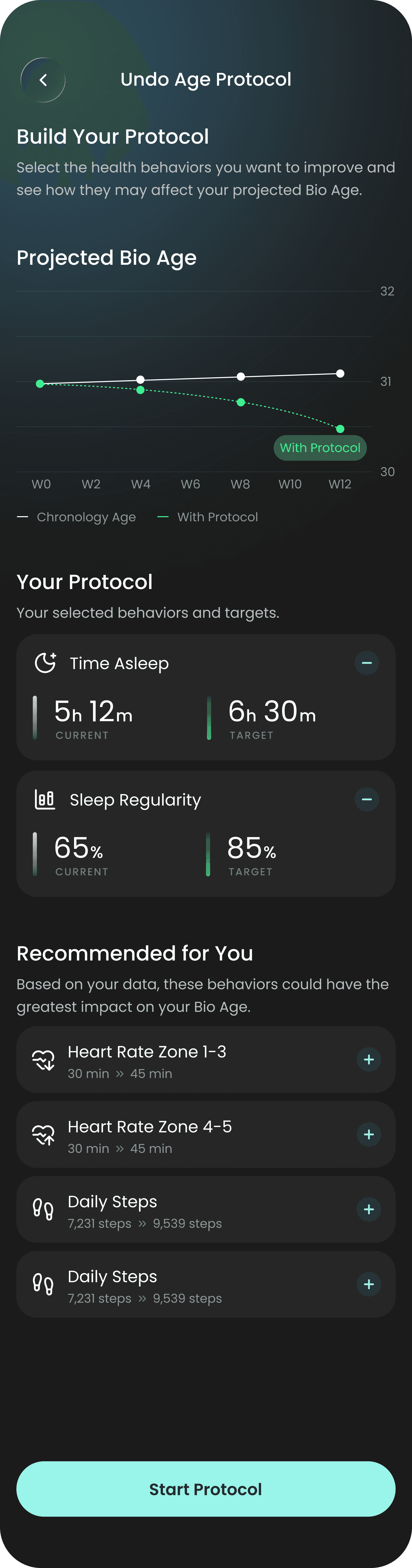 Undo Age Protocol recommendations