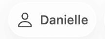 The client details button in the main toolbar, showing Danielle.