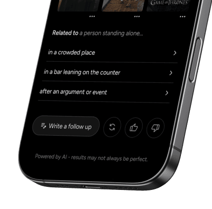 AI refinement menu providing contextual follow-up options for a broad search query