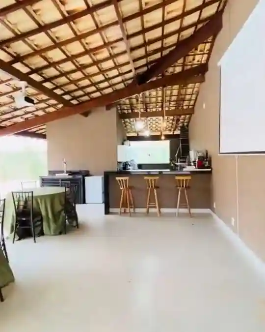 Área gourmet com espaço para mesas - Sítio A&J