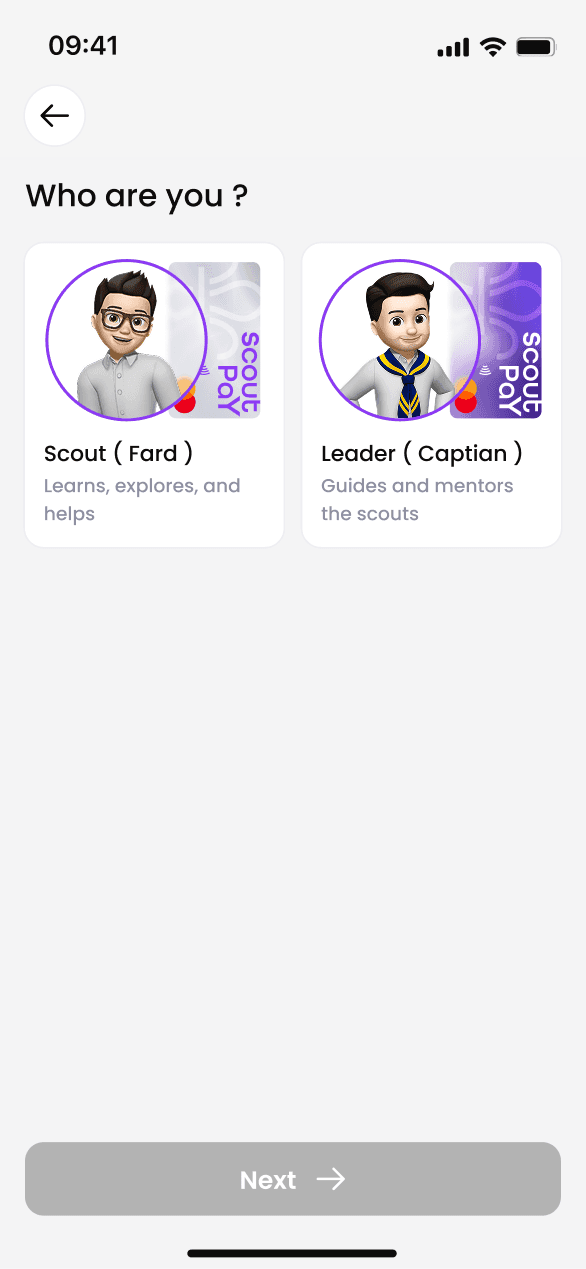 Screen 3 for Scouty Mobile application