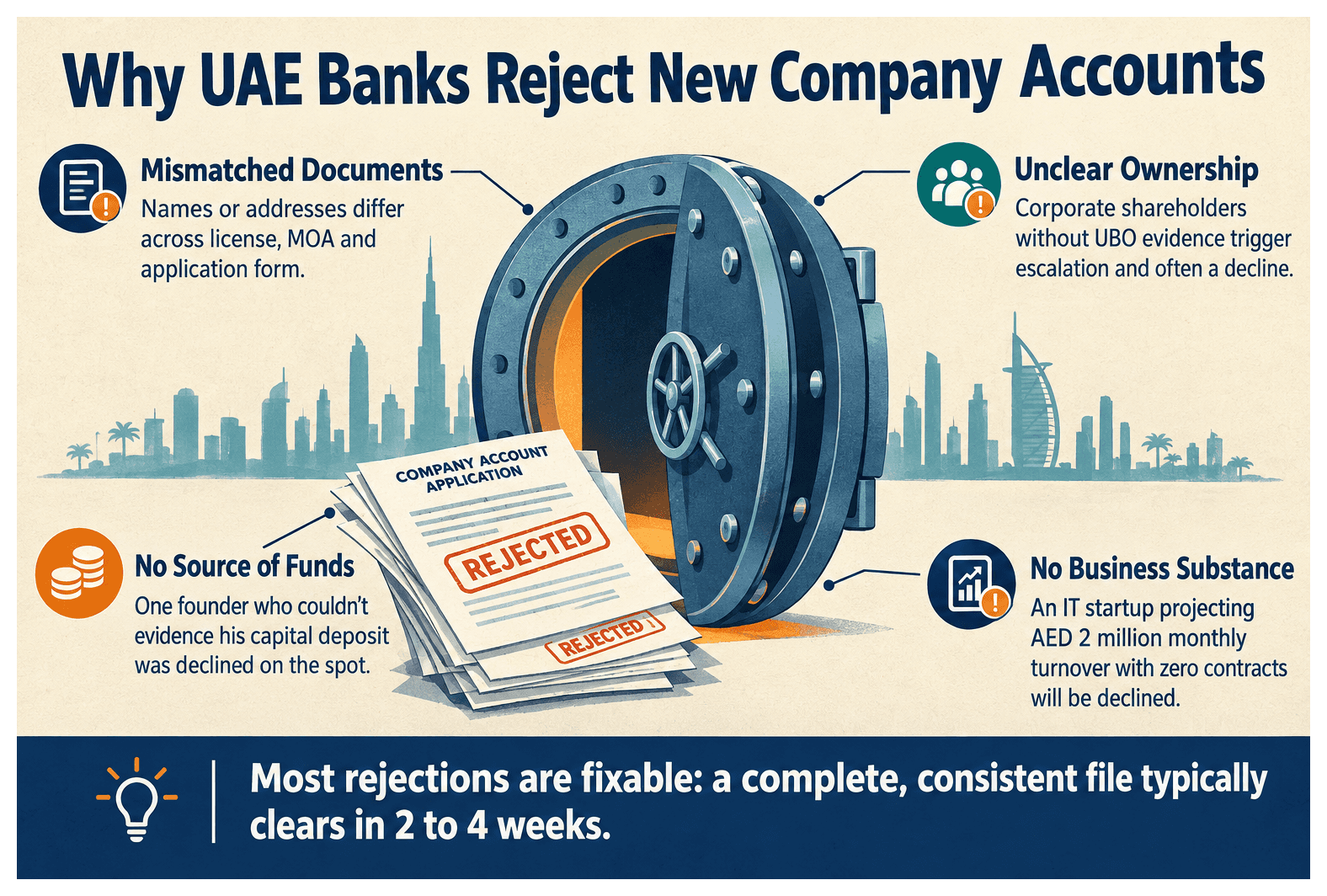 Infographic: Why Do UAE Banks Reject New Company Account Applications