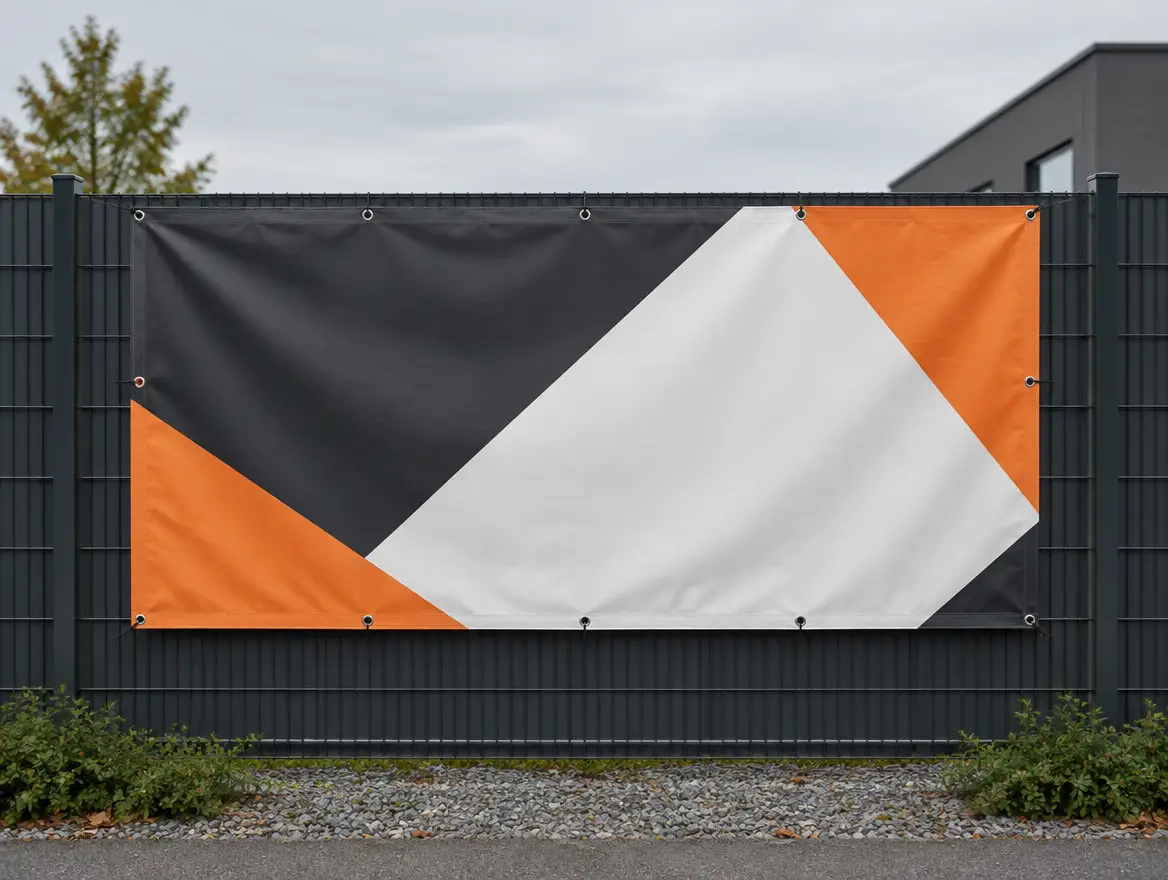 Visualiserat produktexempel: PVC-banderoll med öljetter
