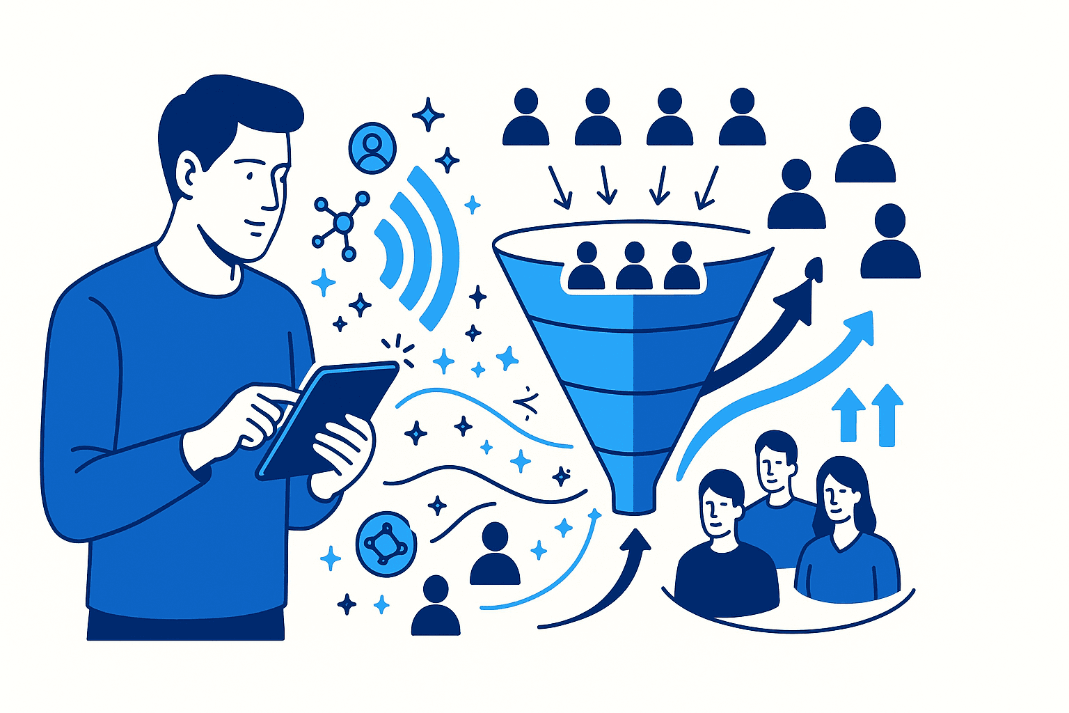 Illustration that shows how the right Web3 KOL marketing can amplify the Web3 funnel 