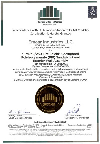 NFPA Certificate