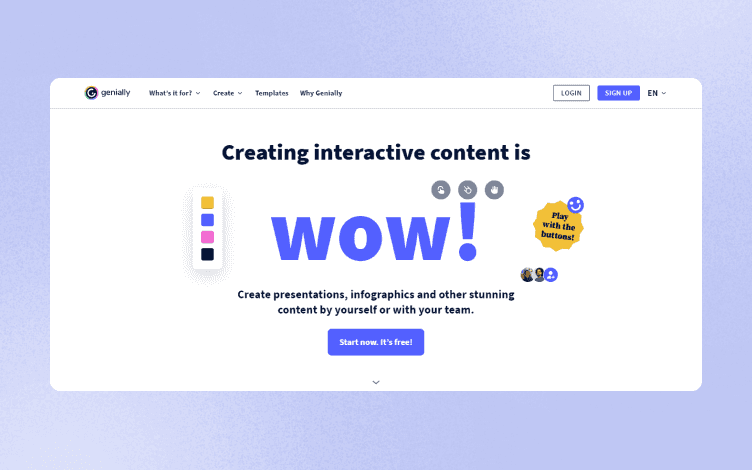 Genially homepage