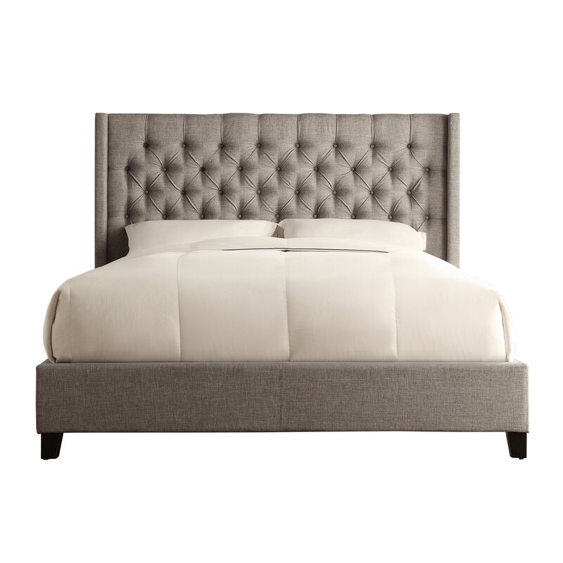 Experience superior quality with the kaster upholstered wingback bed, crafted for durability and style.