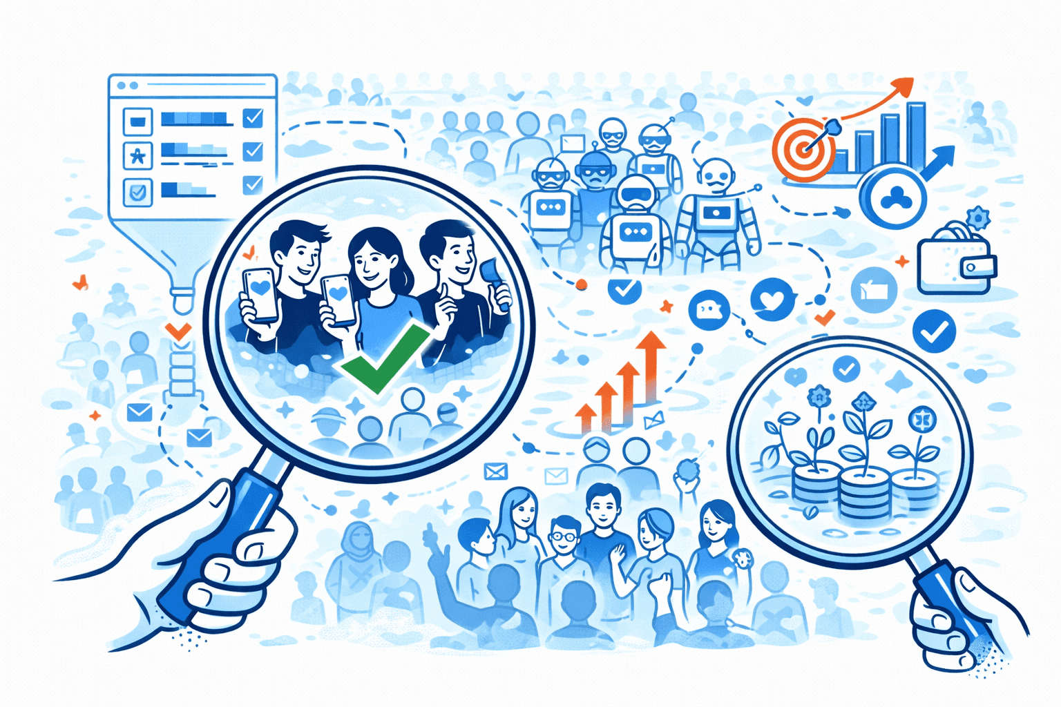 Illustration shows that the search of good Web3 micro KOLs can be complicated but with the right approach great micro KOLs can completely change the game for the project in Web3 space
