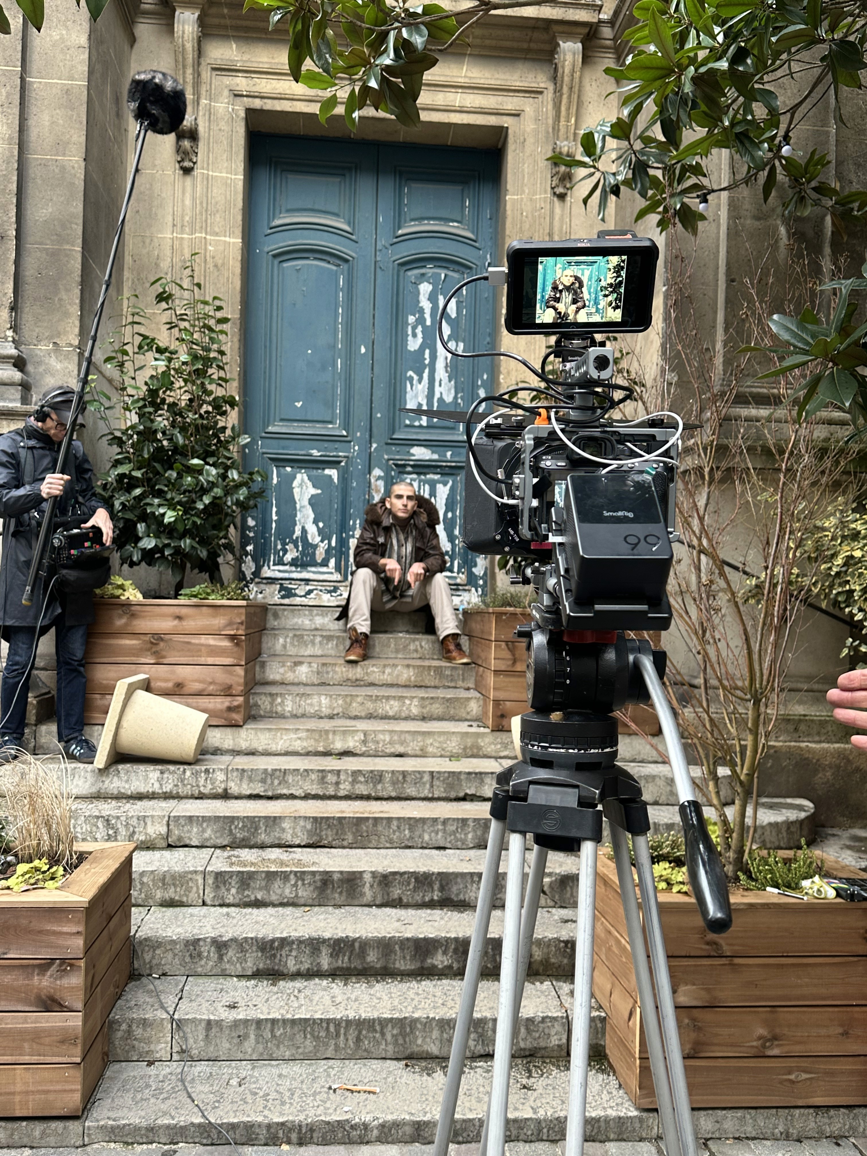 Close-up of a person's blue eye