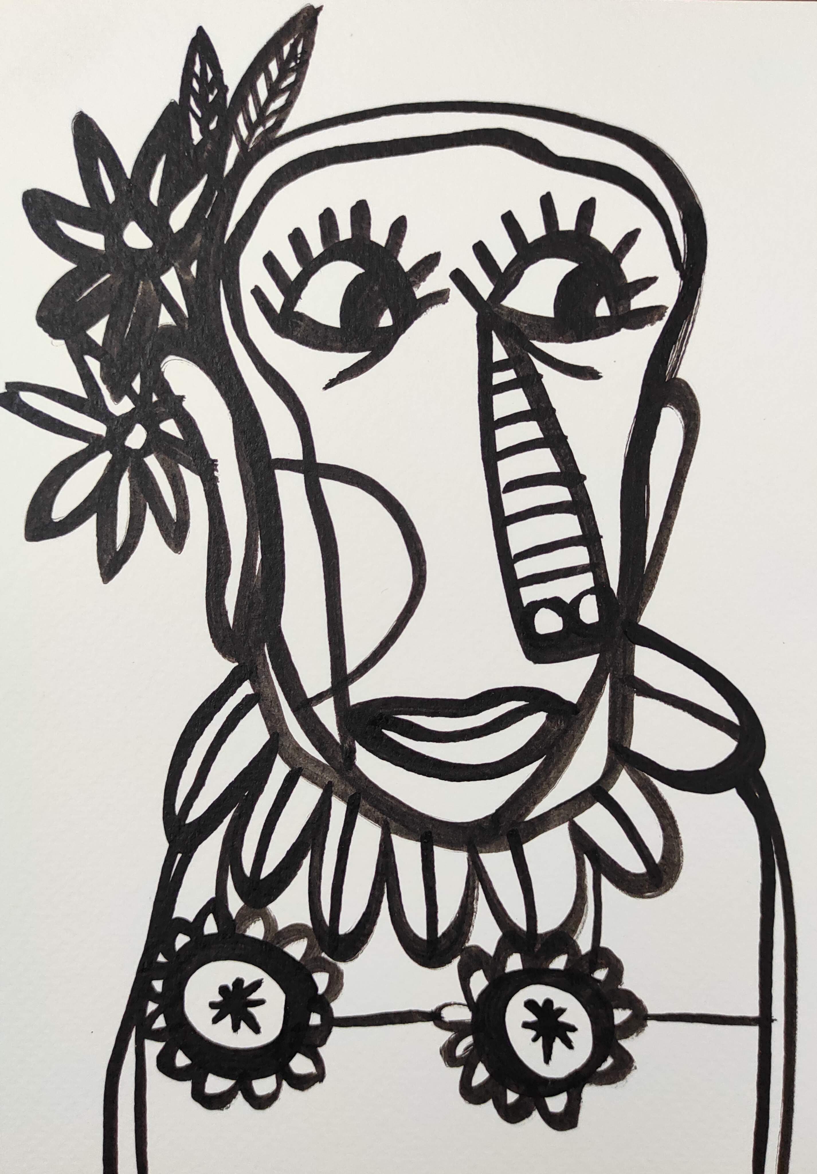 herd of sheep on road painting