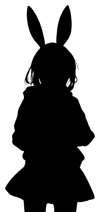 Silhouette of Bun.E Standing looking in to the distance