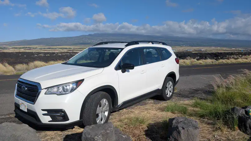 White Subaru Ascent for rent in Kona Big Island Hawaii