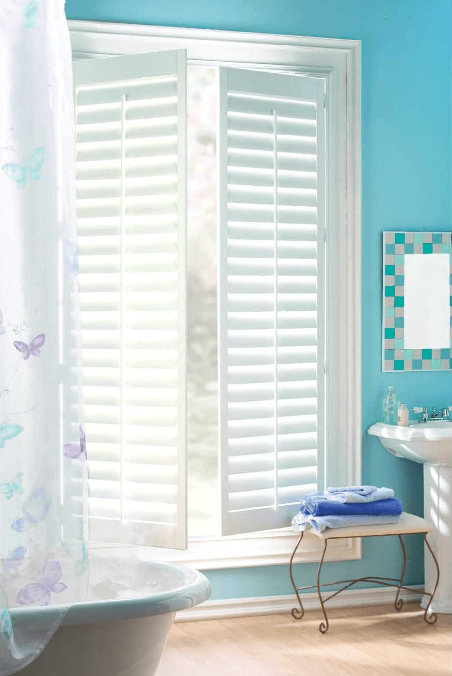 Palm Beach Polysatin shutters in Bath Room