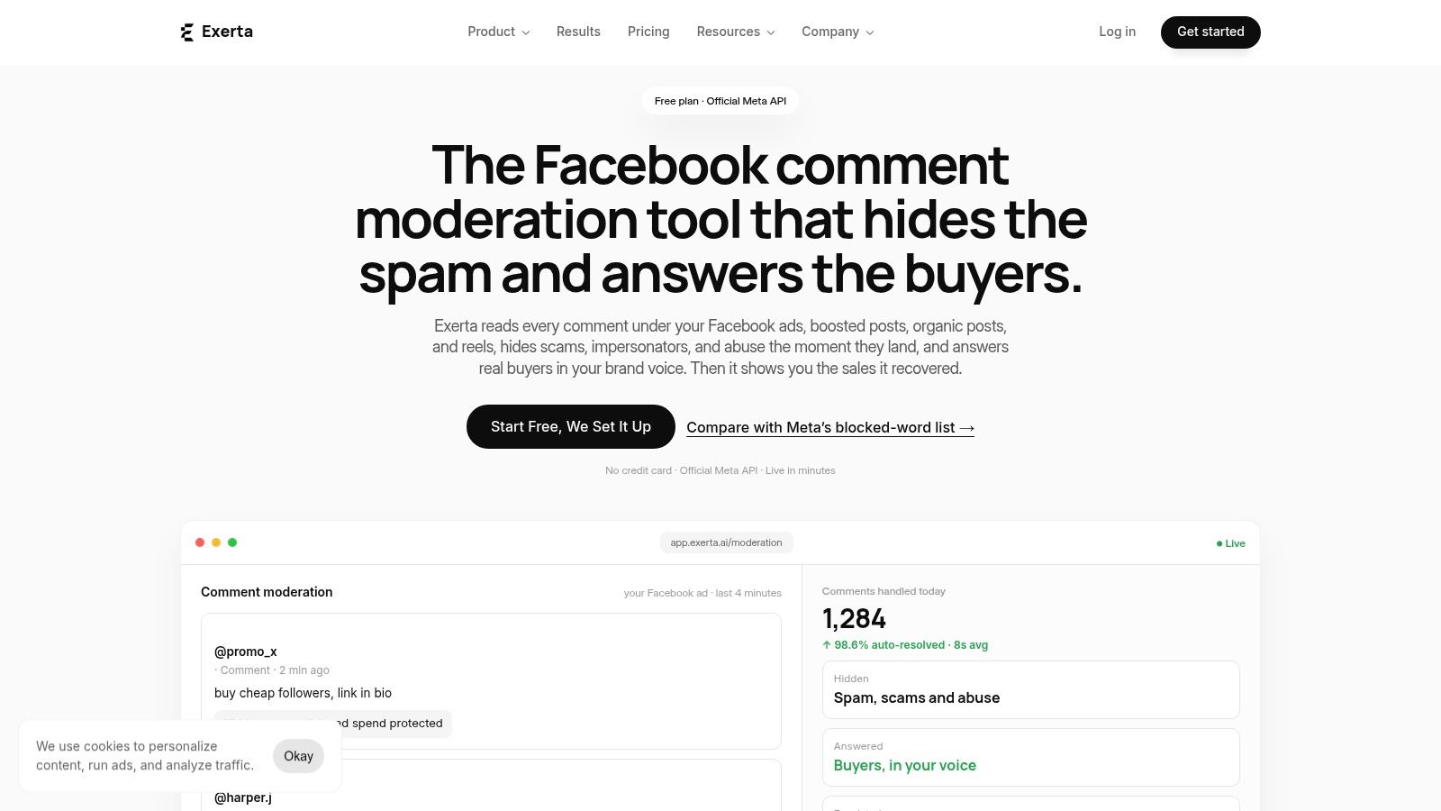 Facebook Comment Moderation Tool: Hide Spam, Answer Buyers, Exerta