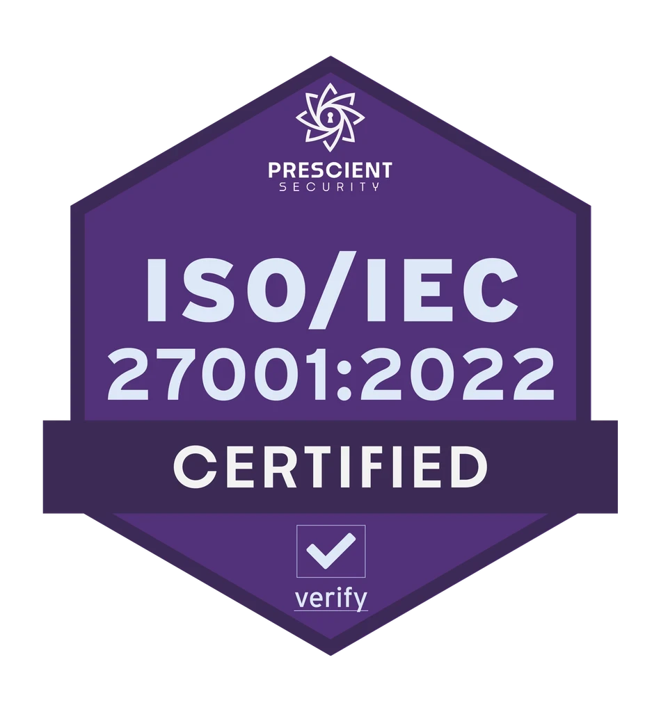 Badge of ISO/IEC 27001:2022 Certification for rready 