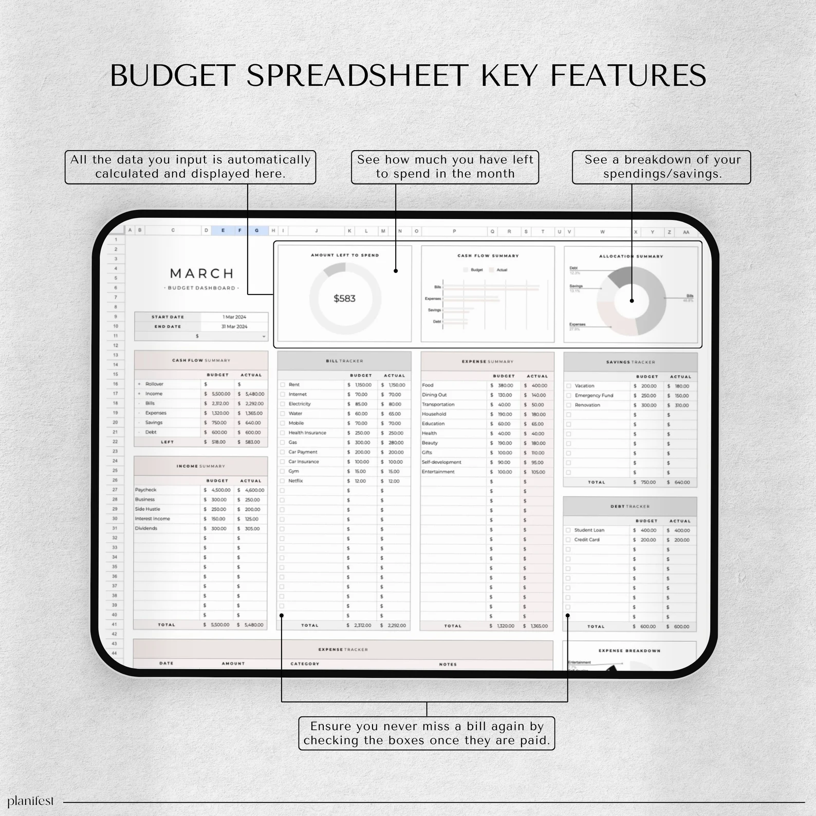 Budget Planner for Google Sheets