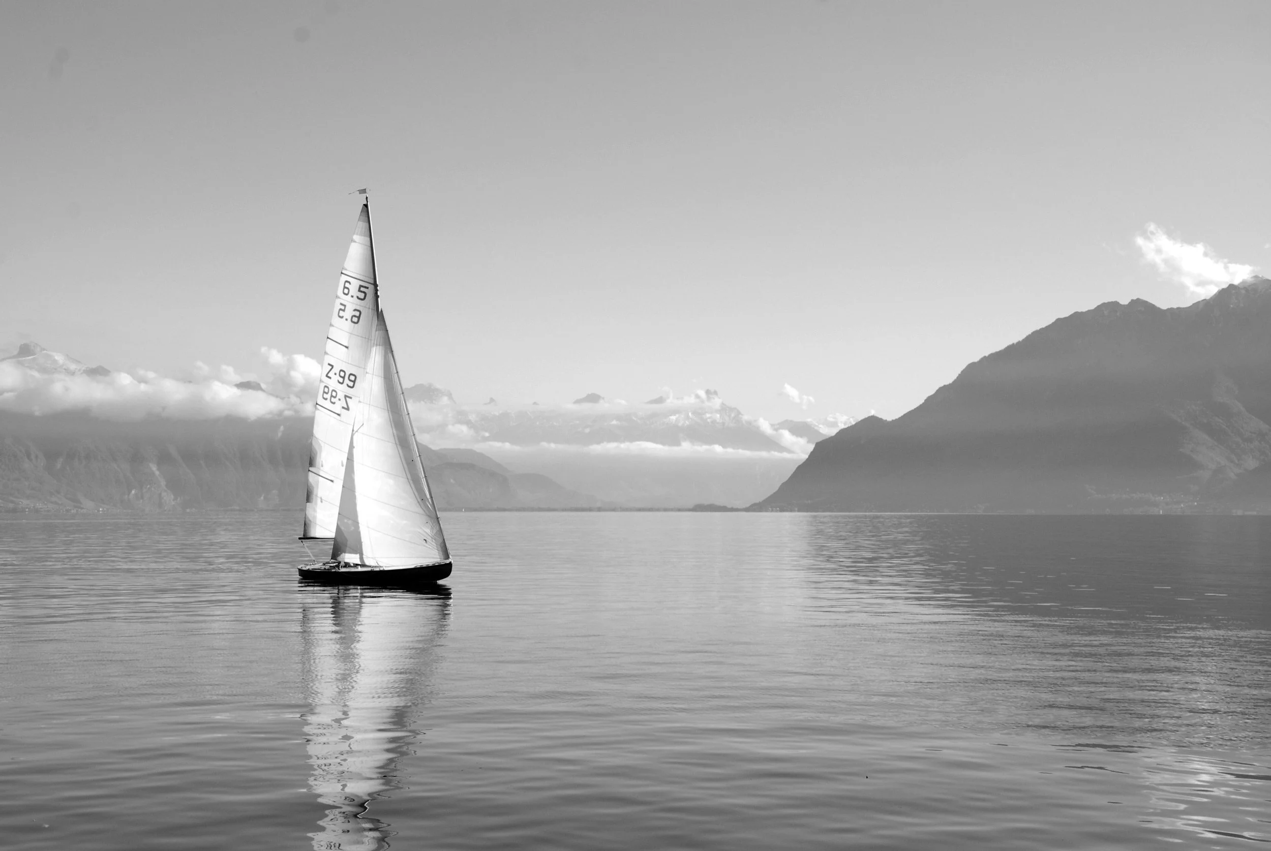 Boat on a lake in Geneva