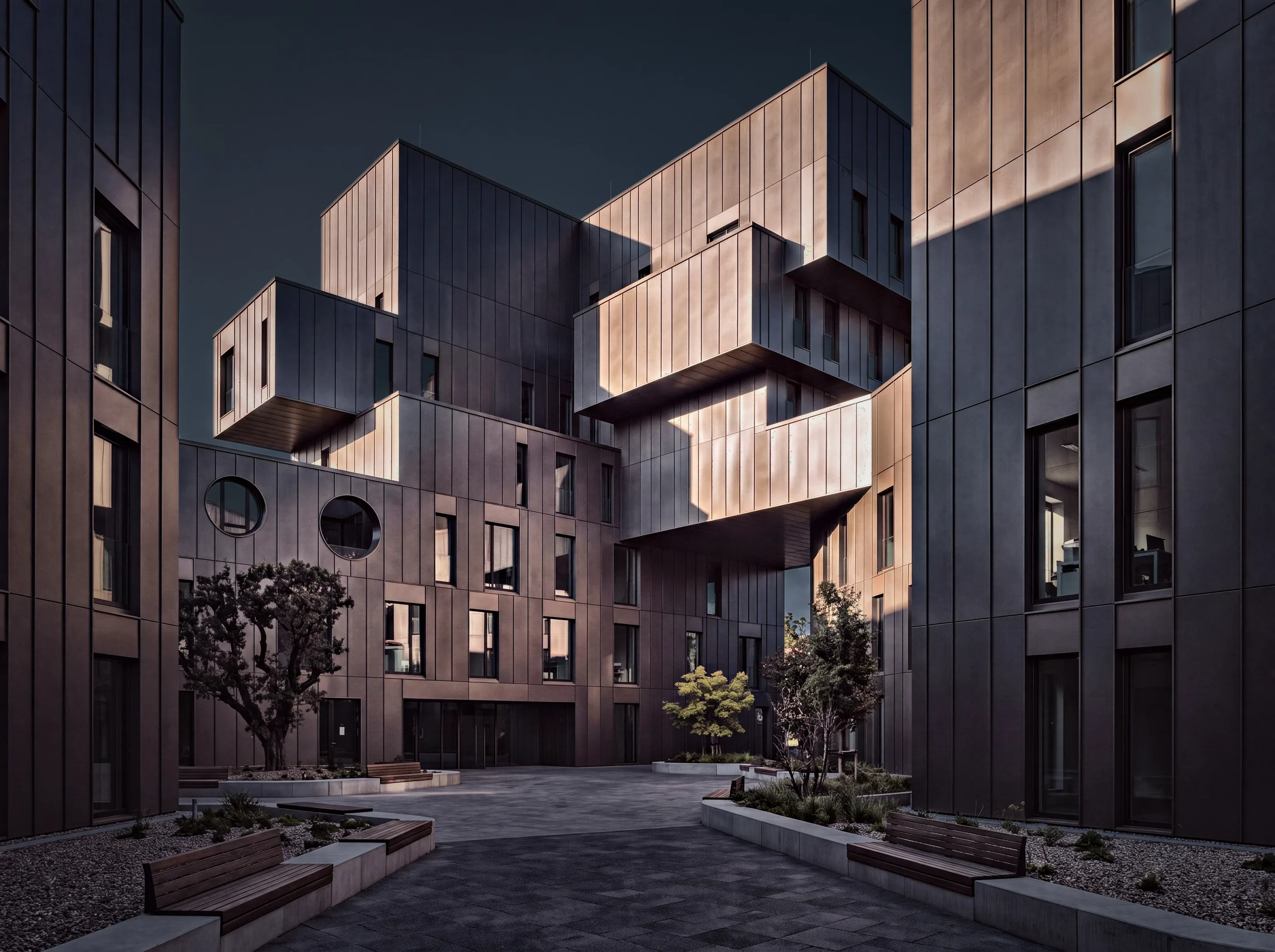 Courtyard with trees